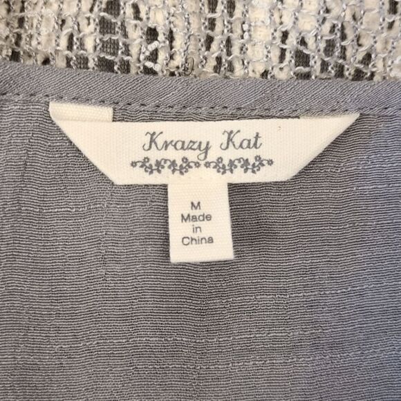 KRAZY KAT Venetian Lace and Sequined Mesh Tunic sz M - Picture 7 of 13